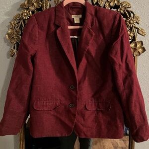 Lucky Brand Burgundy Linen Blazer - Medium